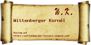 Wittenberger Kornél névjegykártya