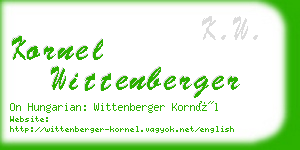 kornel wittenberger business card
